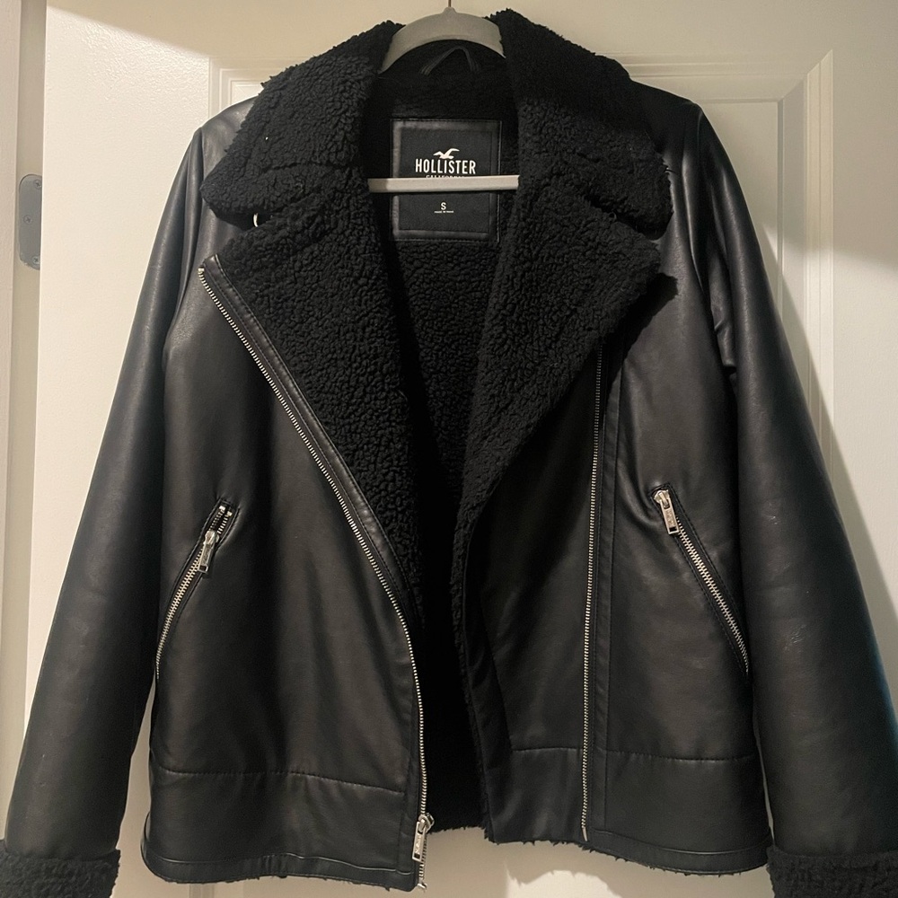 Hollister faux leather biker jacket
